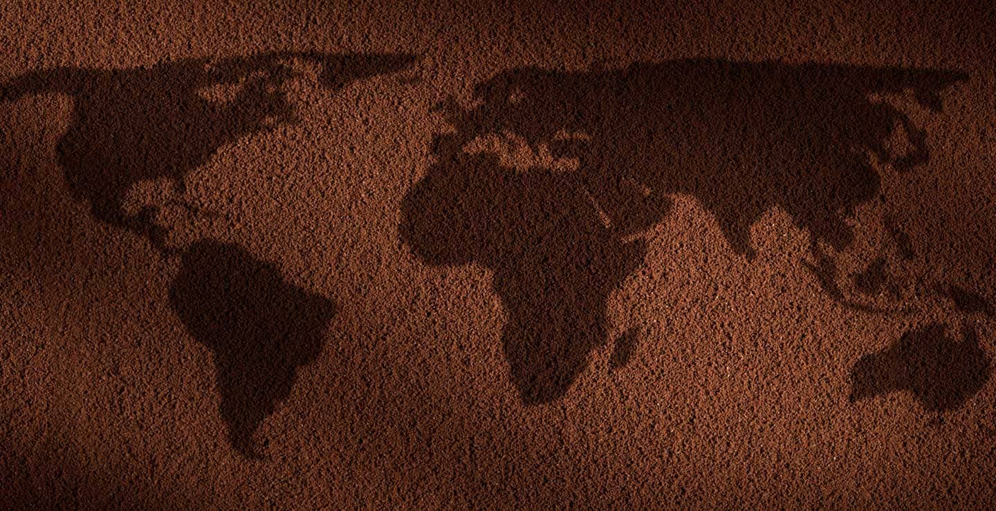 Map made of coffee