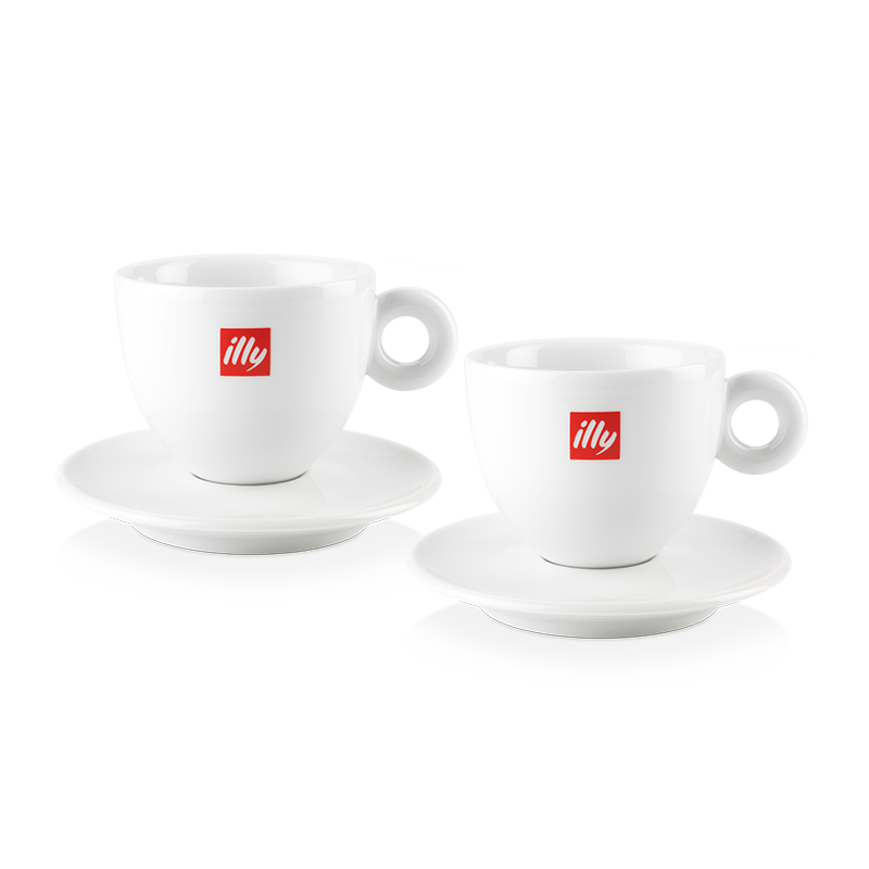 illy Logo Cappuccino Cups Set of 2